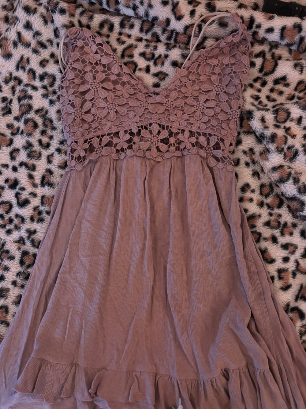 LA MIEL Mauve Crochet Halter Top